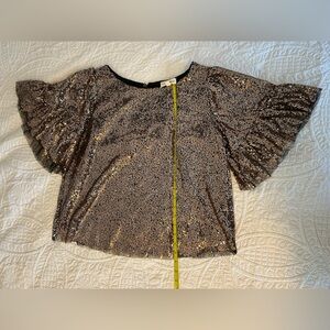 Eesome Black and Gold Sequin Top